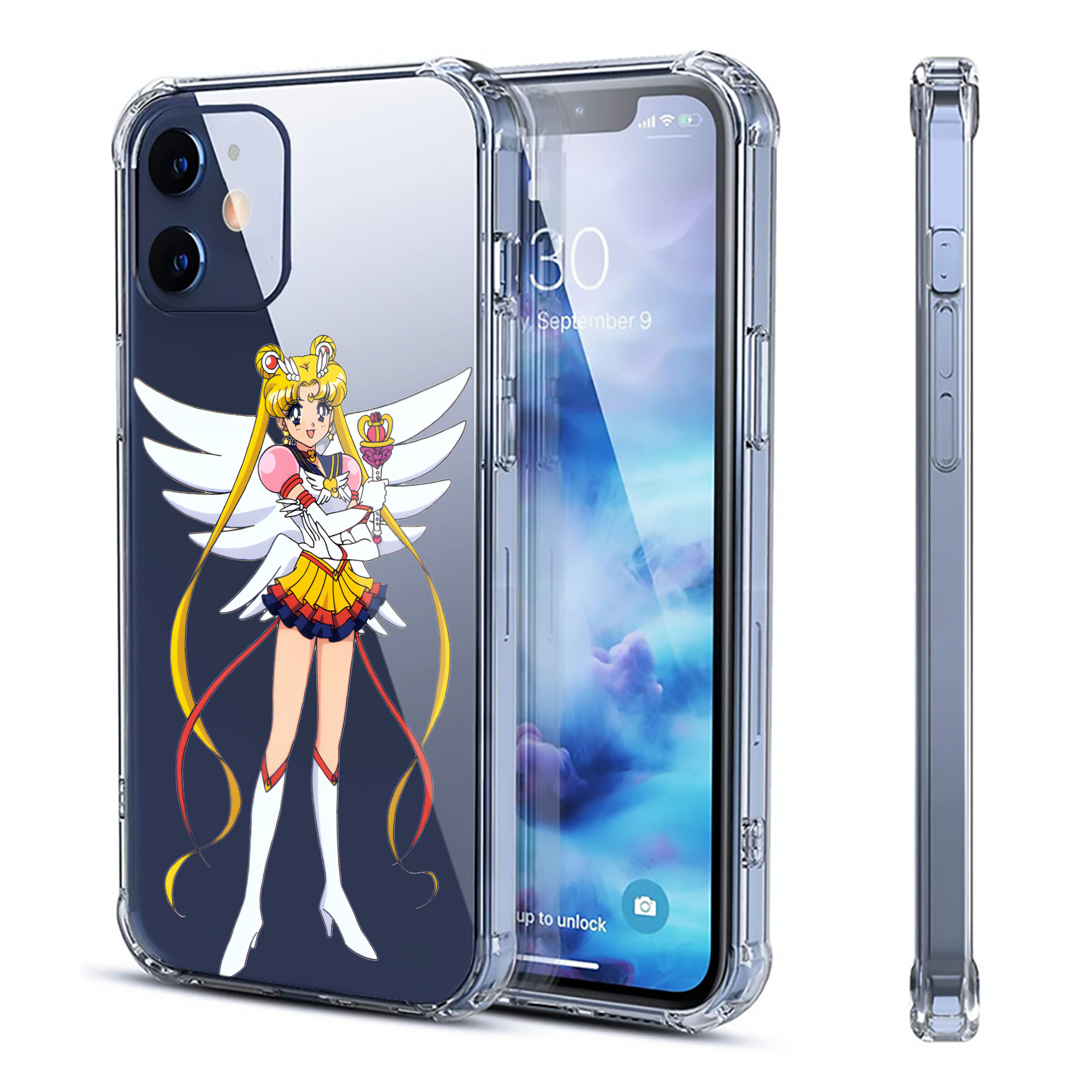 （画像用） 美少女戦士セーラームーン 月野 うさぎ つきの うさぎ Sailor Moon Tsukino Usagi 【iPhone 12シリーズ対応】透明スマホケース（クリアソフトケース）